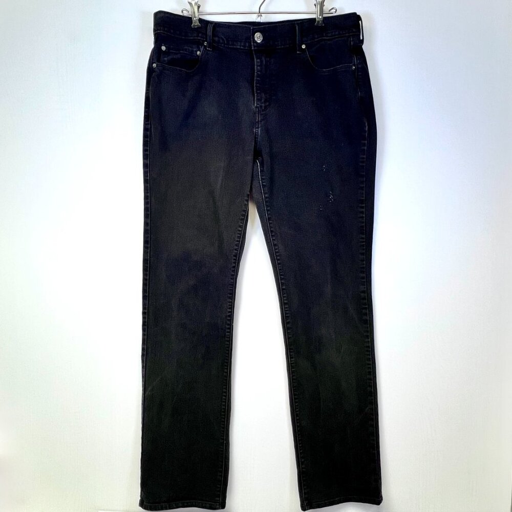 Levi’s 505 Straight Leg Womens 14L (32x34) Stretch Black Denim Jeans Black Label